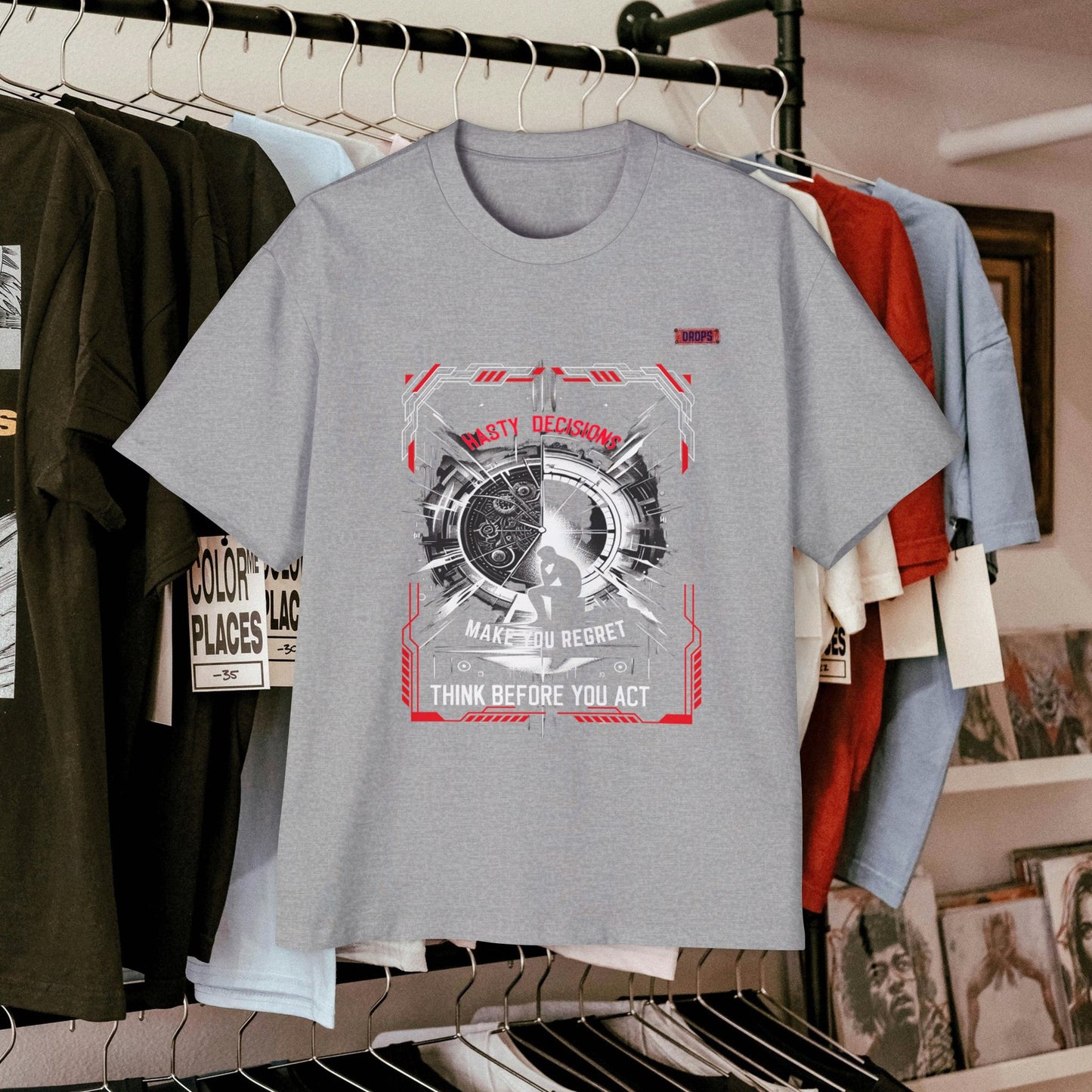 Men's Oversized Graphic Tee_ Series N8+ MENSOSGTEE PT2WW001_ Series SHD 008_ Limited Edition Unique Casual Wear by WesternWaves: