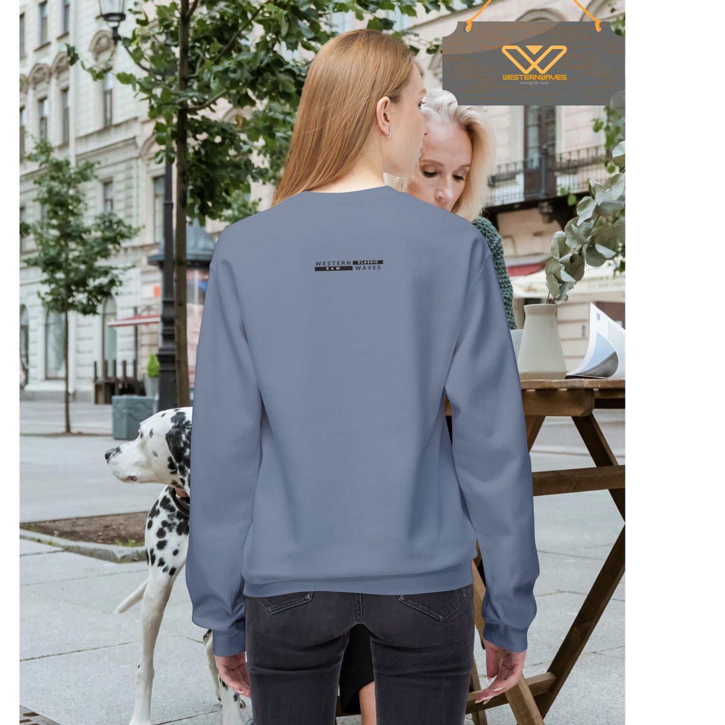 Unisex Midweight Softstyle Fleece Crewneck Sweatshirt_ N2+ Series USMWSSFCNSS PT2WW012_ Limited Edition Stylish Eco-conscious Raw Classic by WesternWaves: