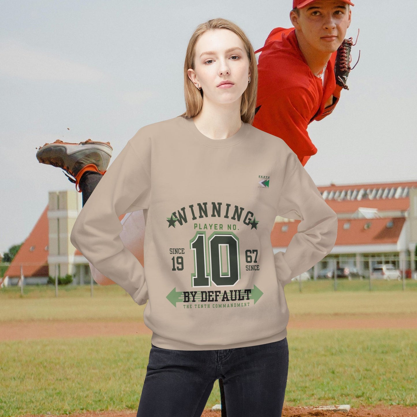 Unisex Midweight Softstyle Fleece Crewneck Sweatshirt_ N2 Series USMWSSFCNSS PT2WW001_ ‘ZeztZ’ Brand Limited Edition Statement of Style & Sustainability by WesternWaves: