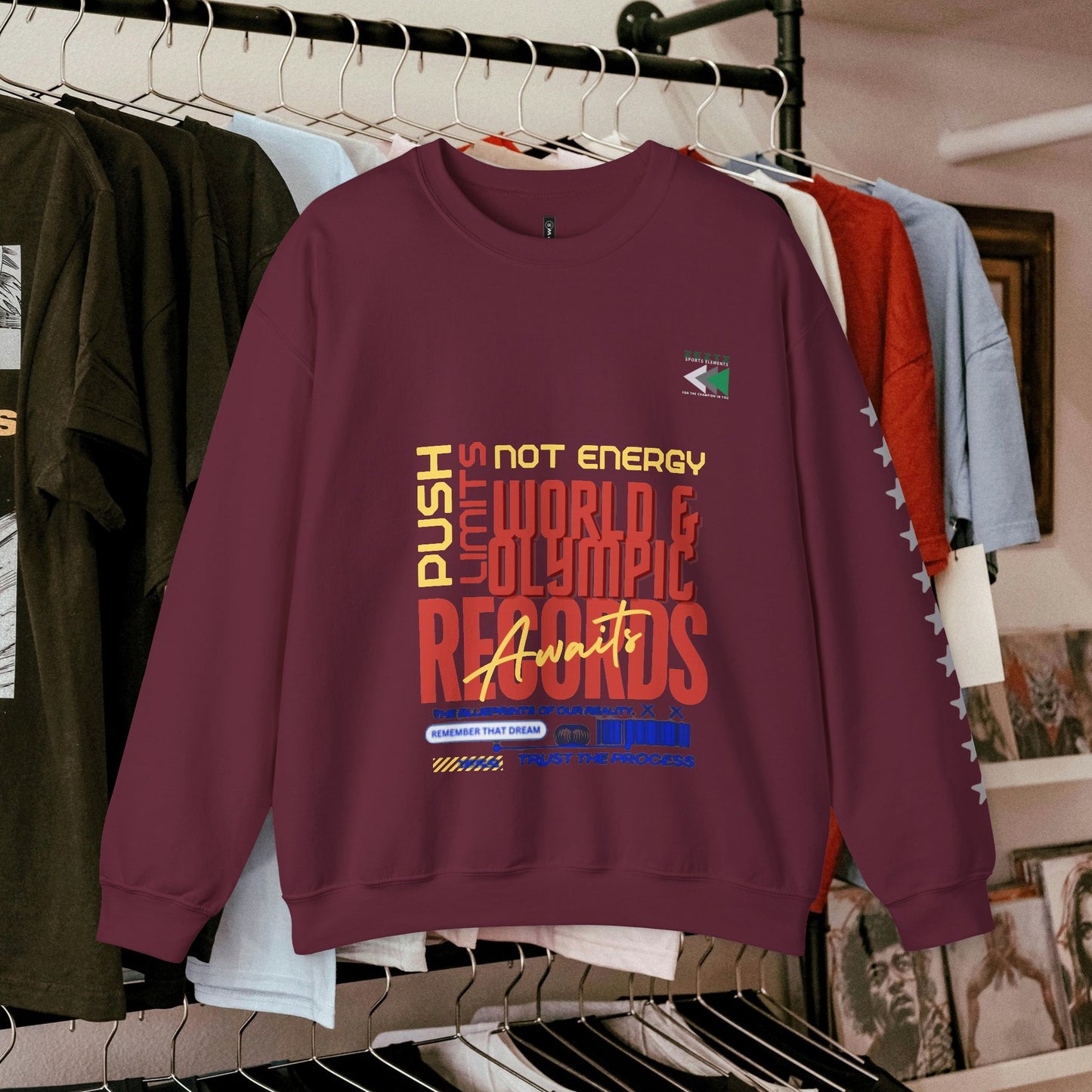 Unisex Heavy Blend™ Crewneck Sweatshirt_ N2 Sports Series UHBCSS PT2WW006_ Limited Edition ‘Zeztz’ Brand Sports Elements by WesternWaves: