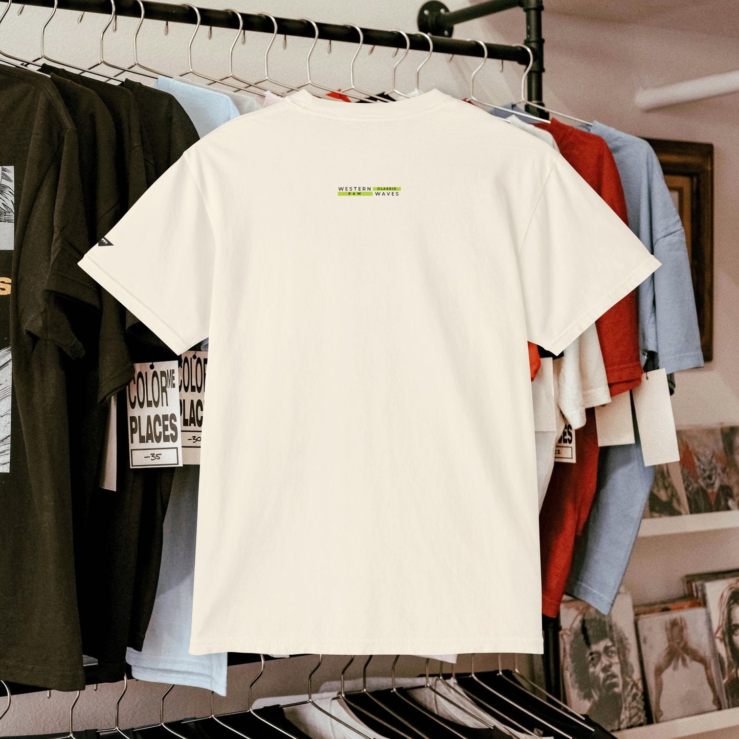 Unisex Garment-Dyed Pocket T-Shirt_ N3+ Series USGDPTS PT2WW001_ Limited Edition Raw Classic by WesternWaves: