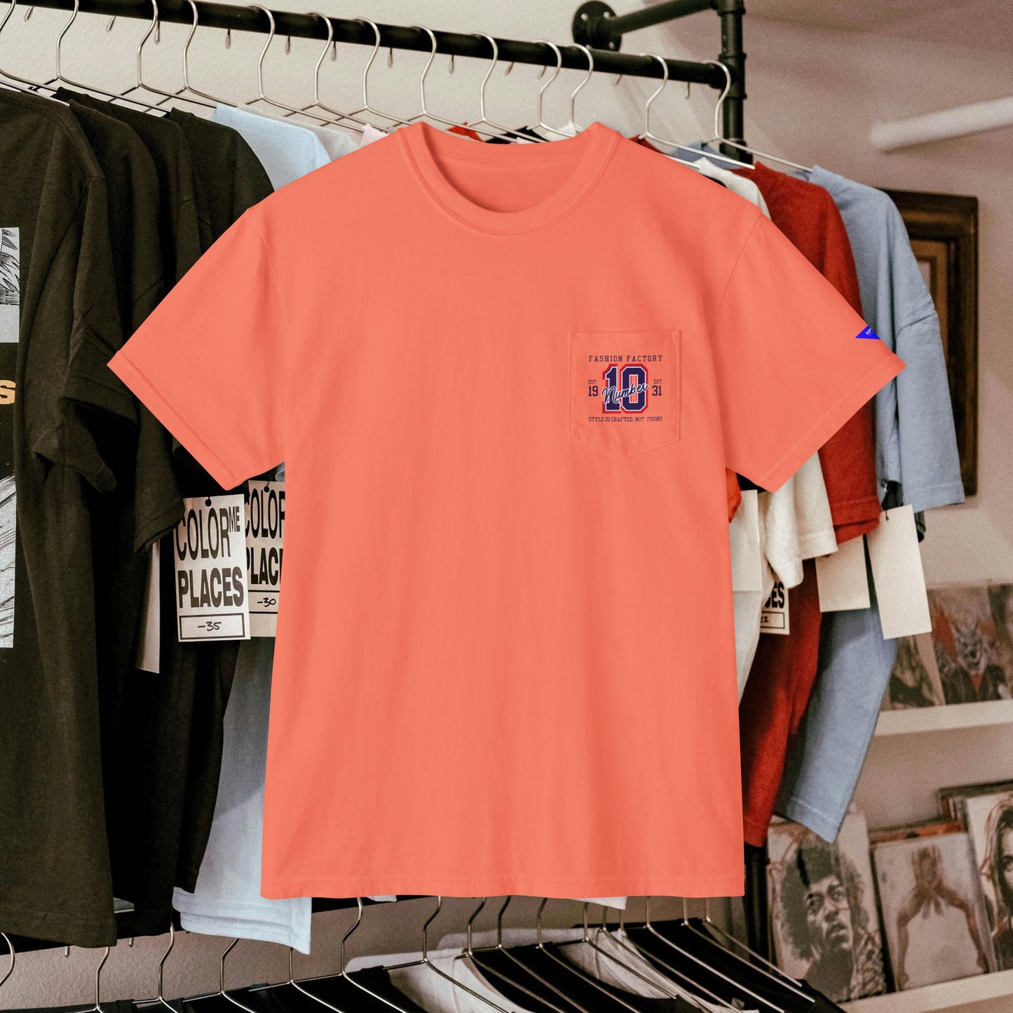 Unisex Garment-Dyed Pocket T-Shirt_ N3+ Series USGDPTS PT2WW001_ Limited Edition Raw Classic by WesternWaves: