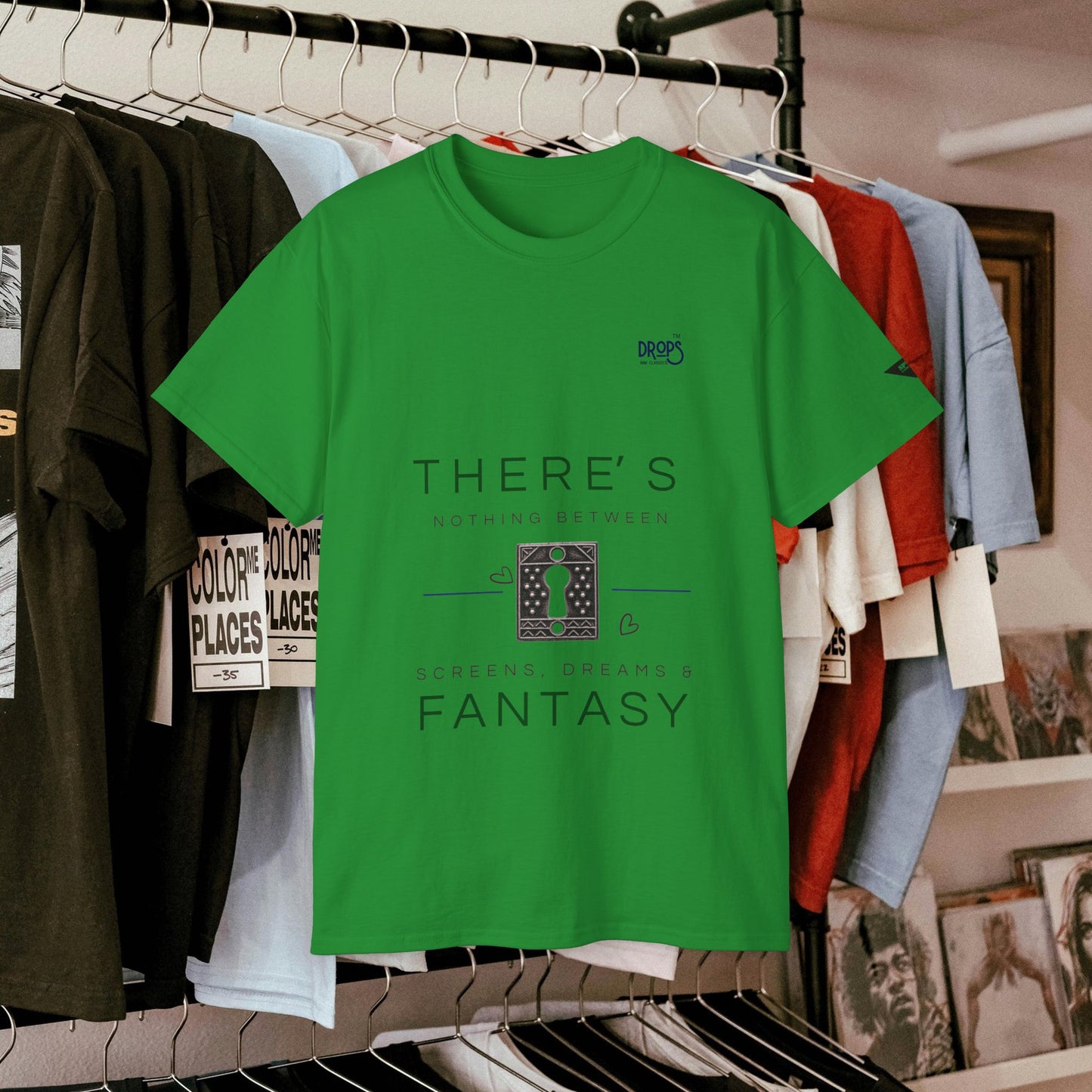 Unisex Ultra Cotton Tee - "There's Nothing Between Screens, Dreams & Fantasy" T-Shirt - Perfect for Dreamers and Creatives_ 07 May 2025_ 001