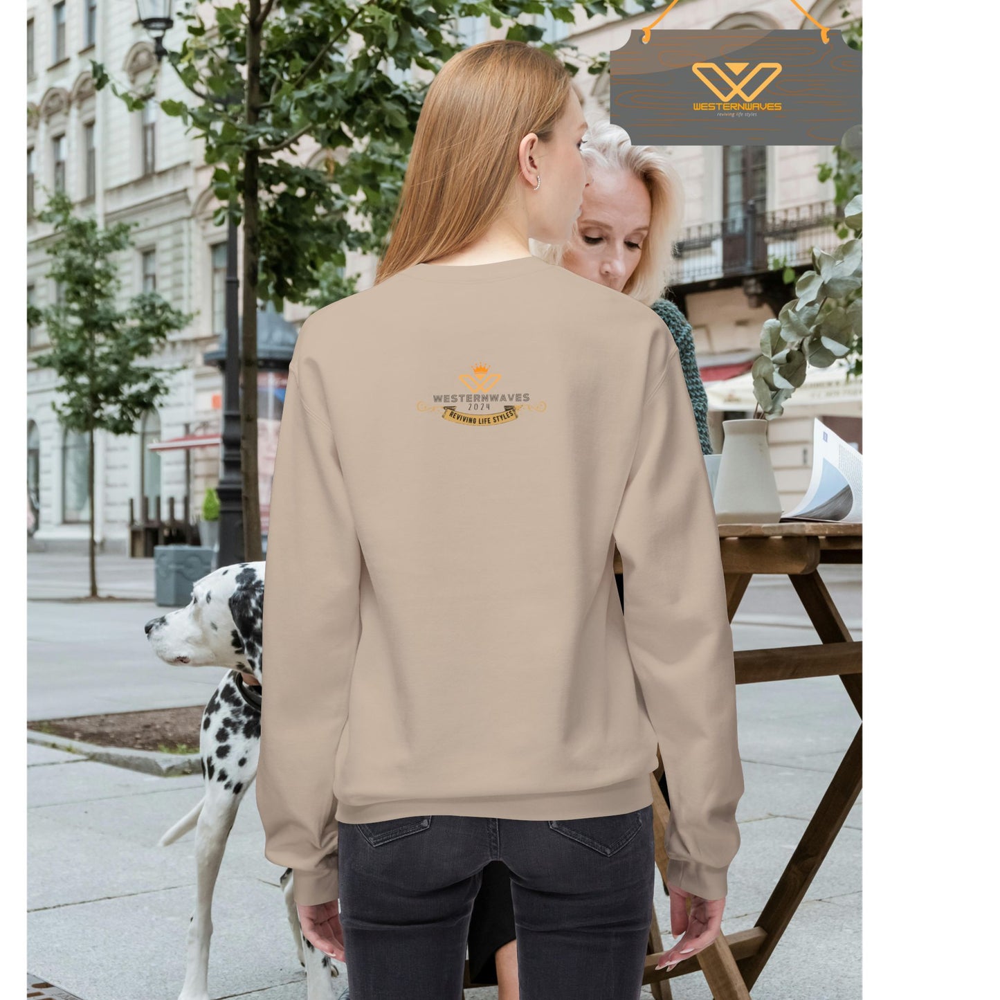 Unisex Midweight Softstyle Fleece Crewneck Sweatshirt_ N2 Series SPW USMWSSFCNSS PT2WW002_ Limited Edition Stylish Eco-conscious Raw Classic by WesternWaves: