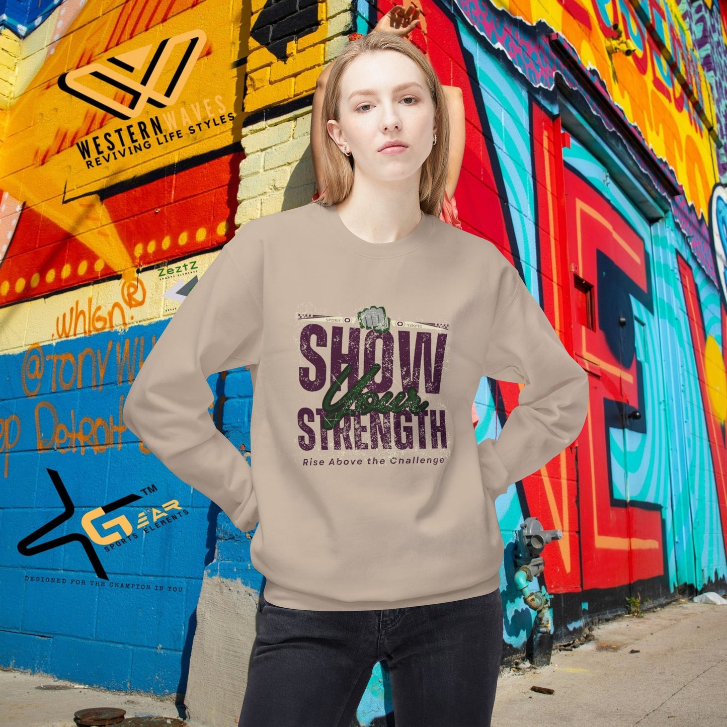 Unisex Midweight Softstyle Fleece Crewneck Sweatshirt_ N2+ Series USMWSSFCNSS PT2WW010_ Limited Edition Stylish Eco-conscious Raw Classic by WesternWaves: