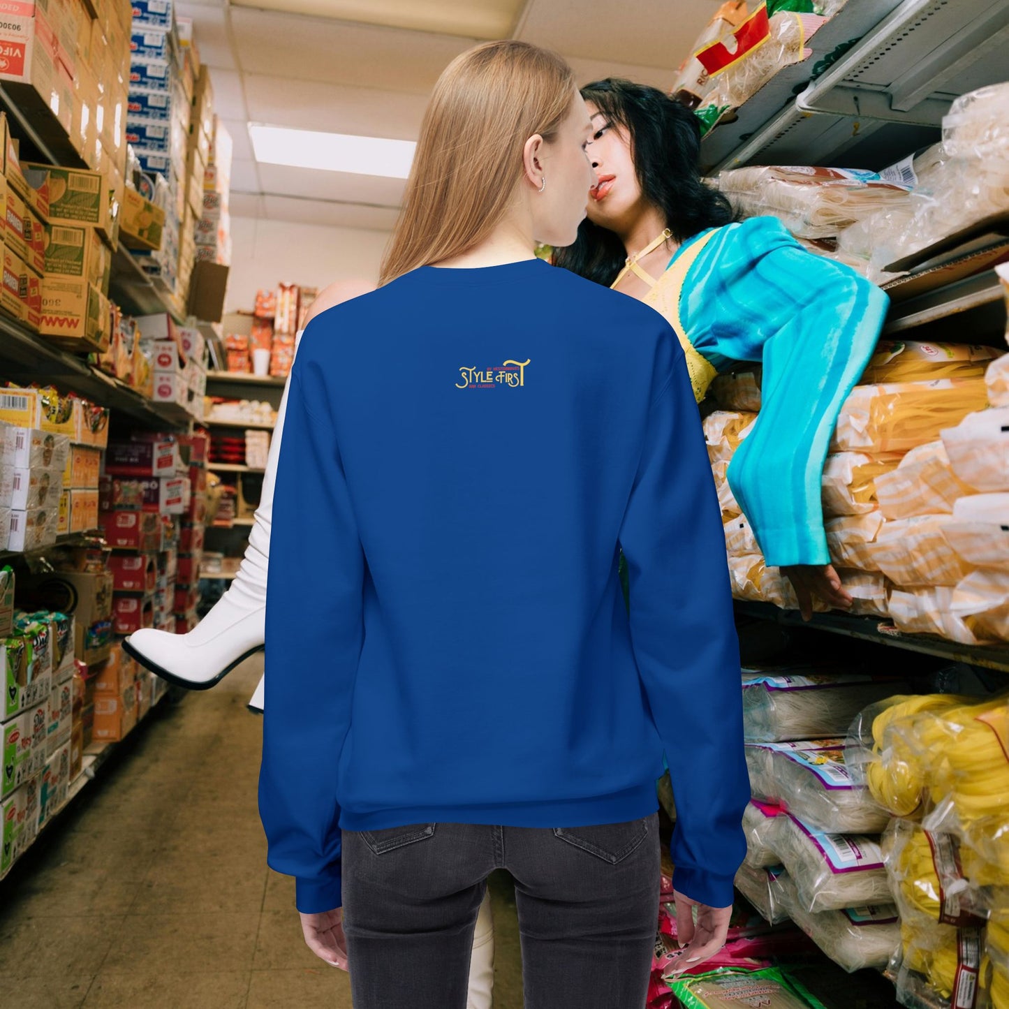 Unisex Midweight Softstyle Fleece Crewneck Sweatshirt_ N2+ Series USMWSSFCNSS PT2WW010_ Limited Edition Stylish Eco-conscious Raw Classic by WesternWaves: