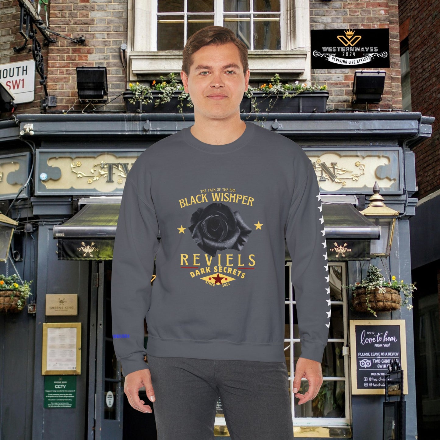 Unisex Heavy Blend™ Crewneck Sweatshirt_ N3 Series UHBCSS PT2WV011_ Limited Edition Pure Luxuryby WesternWaves: