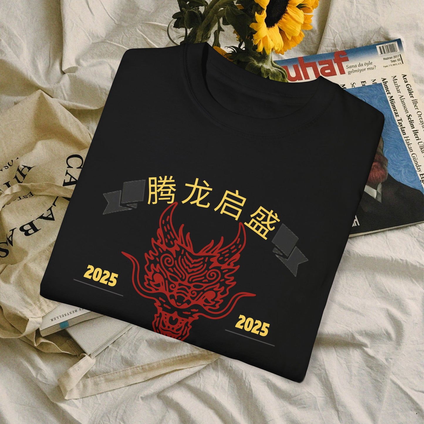 Unisex Garment-Dyed T-shirt_ N3+ Series USGDTS PT2WW003_ Comfort Colors 1717_ ‘Election America’ Limited Edition Fusion of Style For Chinese New Year Celebrations by WesternWaves: