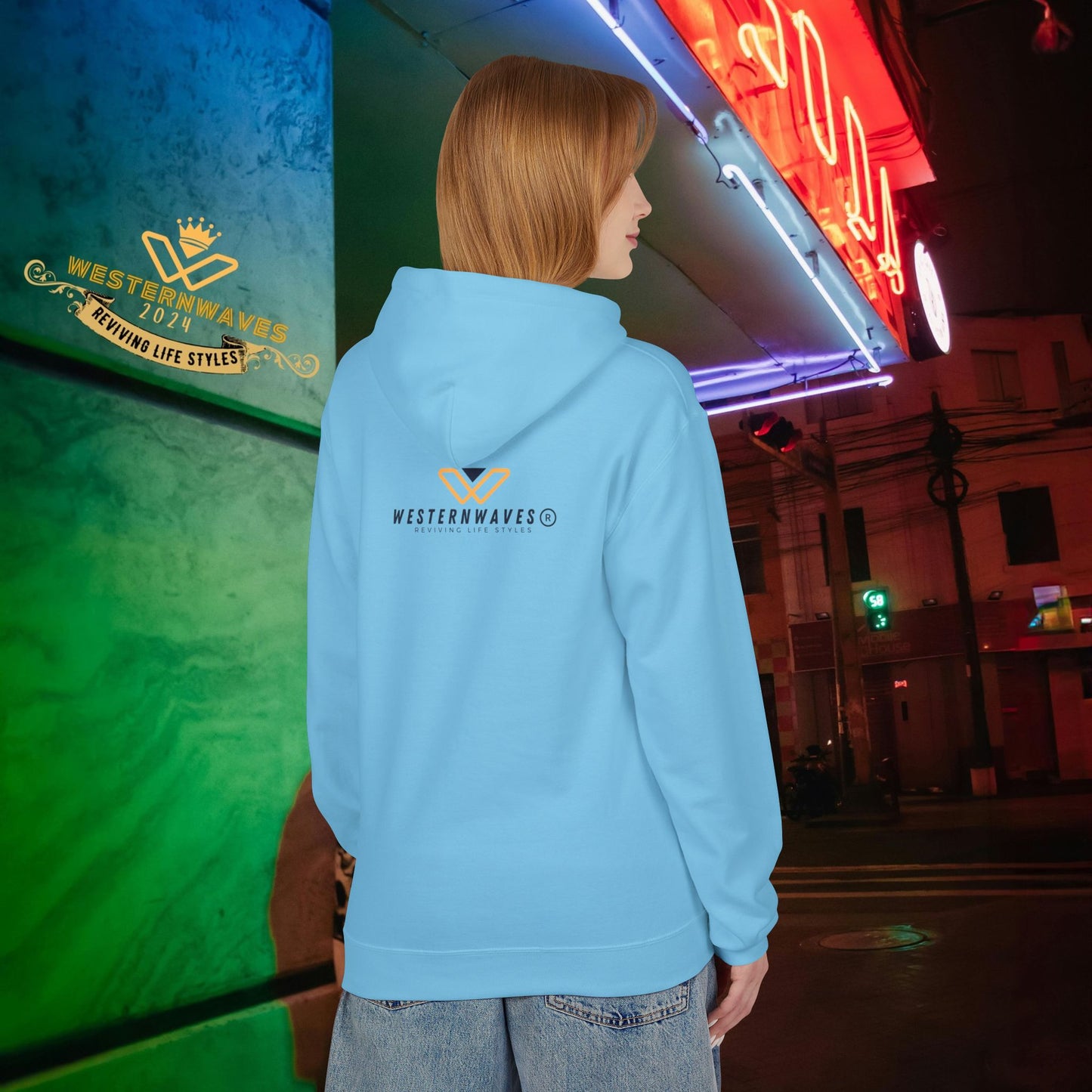 Unisex Midweight Softstyle Fleece Hoodie_ N2 Series SPW USMWSSFH PT2WW001_Limited Edition Luxuriously Soft 100% Cotton Face by WesternWaves: