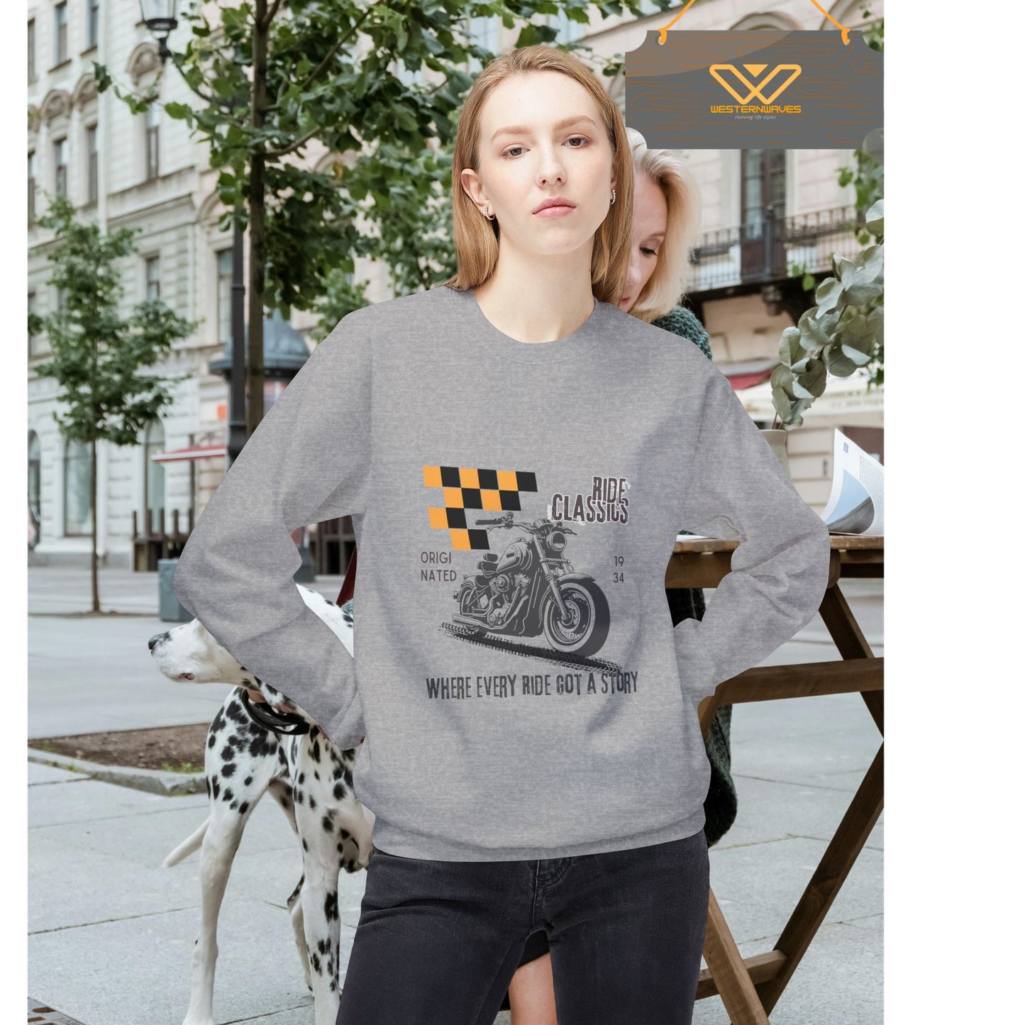 Unisex Midweight Softstyle Fleece Crewneck Sweatshirt_ N2 Series SPW USMWSSFCNSS PT2WW003_ Limited Edition Stylish Eco-conscious Raw Classic by WesternWaves: