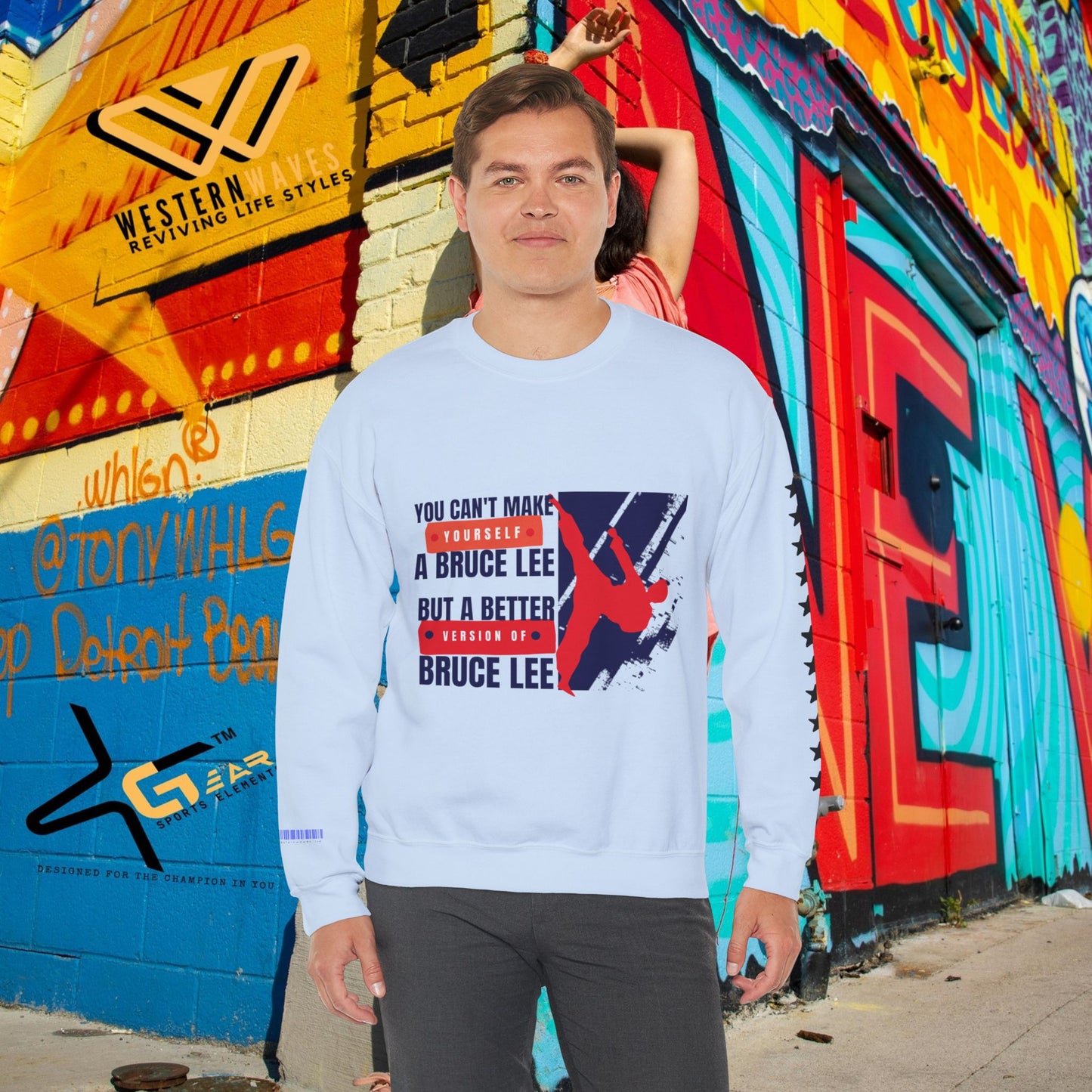 Unisex Heavy Blend™ Crewneck Sweatshirt_ N2 Sports Series SPW UHBCSS PT2WW010_ Limited Edition ‘Zeztz’ Brand Sports Elements by WesternWaves: