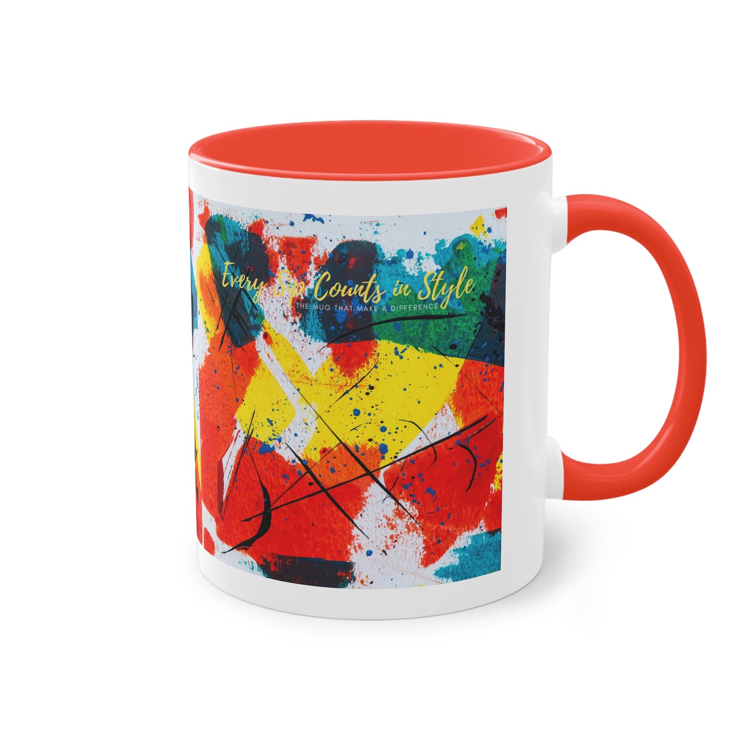 Two-Tone Coffee Mug, 11oz_ N2 Series TTCMUG PT2WW003_ Limited Edition Sipping Experience Both Pleasurable & Convenient by WesternWaves: