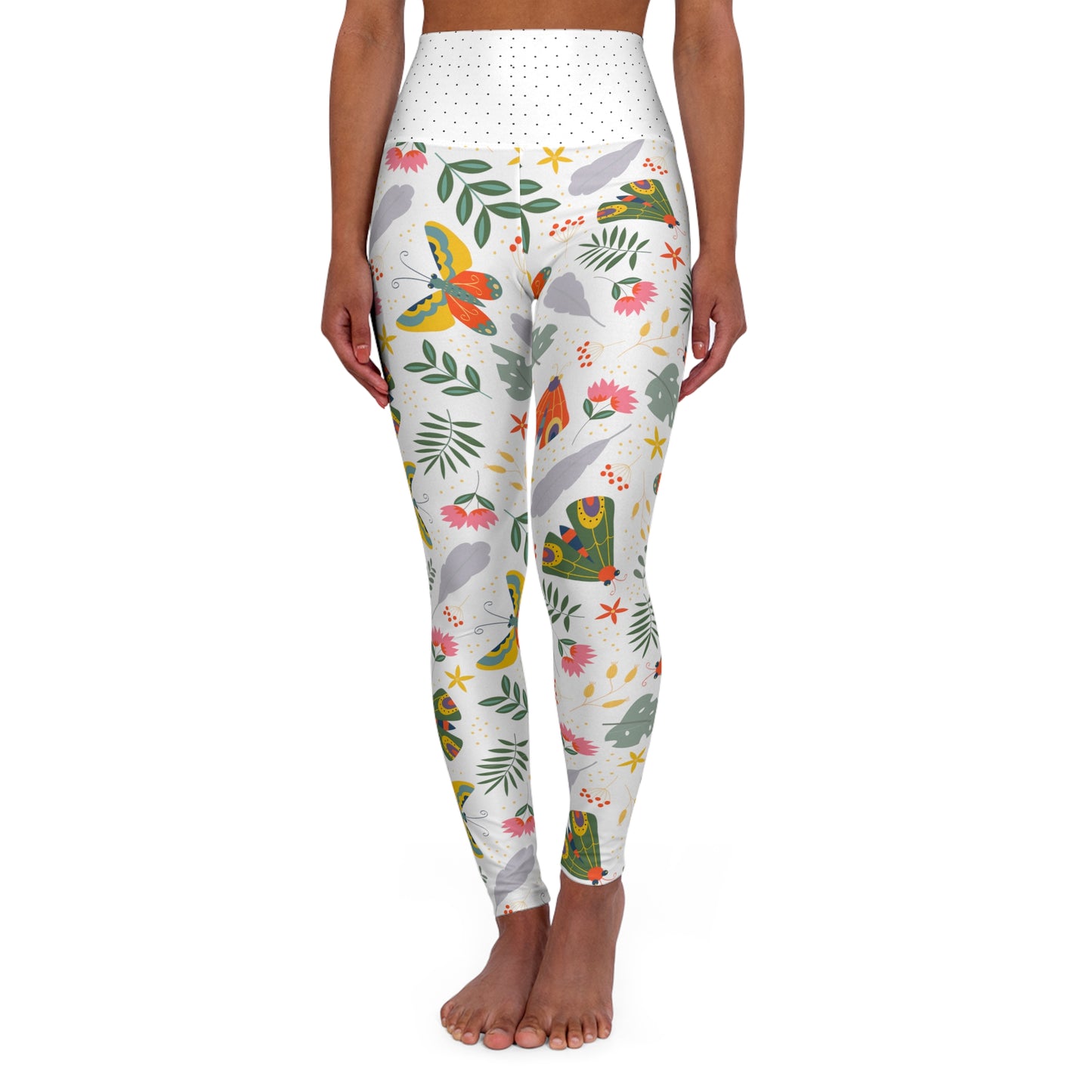 High Waisted Yoga Leggings (AOP)_ N Series HWYL(AOP) PT2WW003_ Limited Edition Cosmic Fusion by WesternWaves: