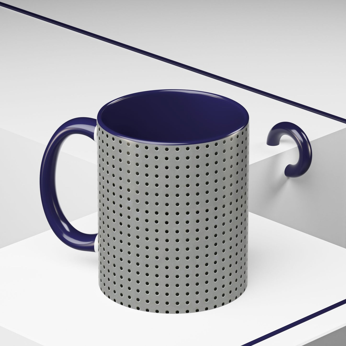 Two Tone Accent Coffee Mug 11oz_  N7+ Series ACMUG11OZ PT2WW001_ Limited Edition Stylish Perforated Design by WesternWaves: