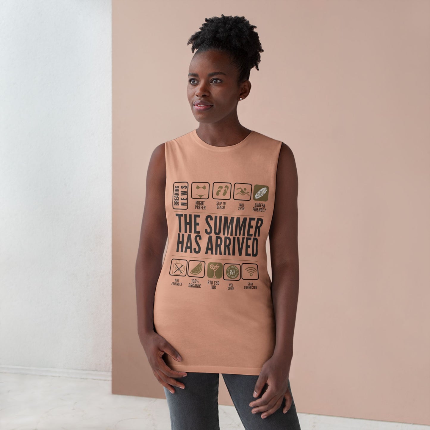 Unisex Summer Vibes Tank Top - 'The Summer Has Arrived' – Organic Cotton_ 09 May 2025_ 001