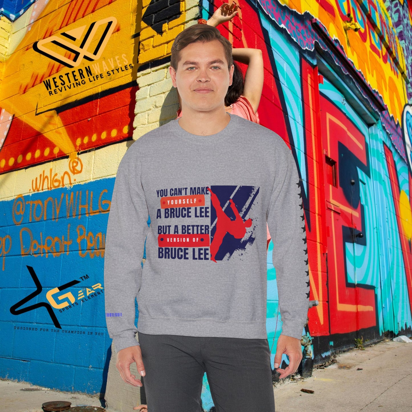 Unisex Heavy Blend™ Crewneck Sweatshirt_ N2 Sports Series SPW UHBCSS PT2WW010_ Limited Edition ‘Zeztz’ Brand Sports Elements by WesternWaves: