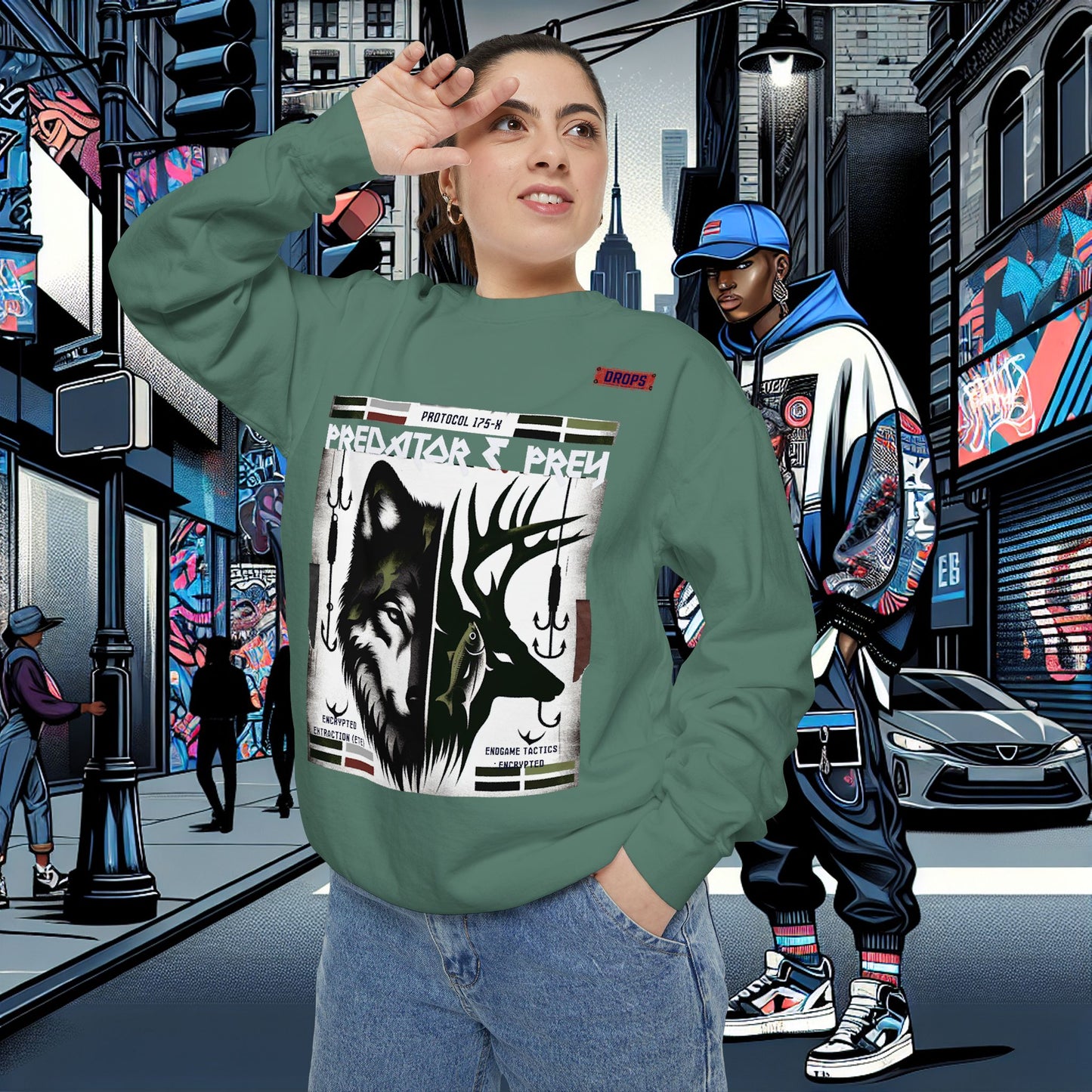 Predator & Prey Sweatshirt_ 03 Sep 2025_ Cozy Unisex Pullover, Nature Lover Apparel, Gifts for Wildlife Enthusiasts, Fall Fashion Layer