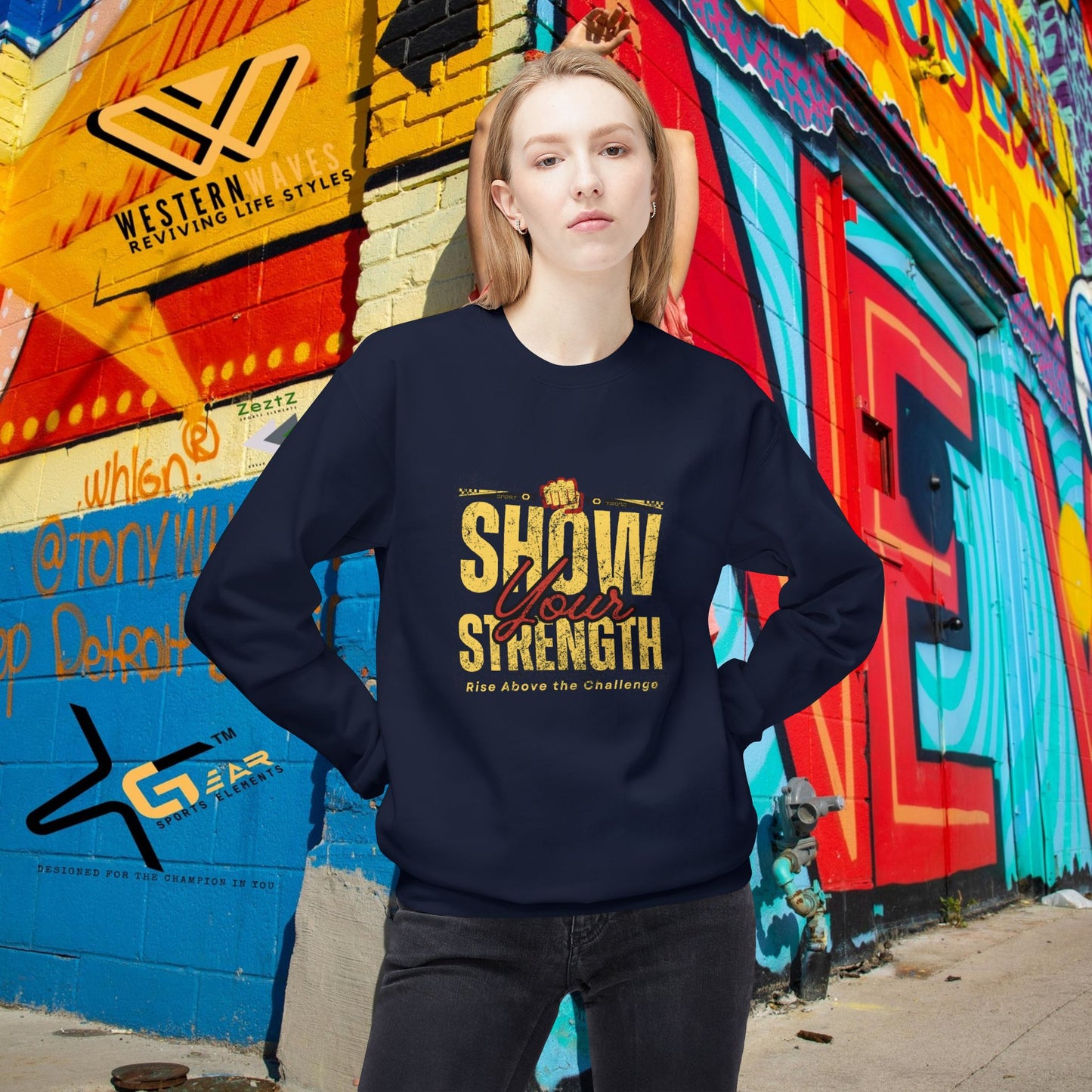Unisex Midweight Softstyle Fleece Crewneck Sweatshirt_ N2+ Series USMWSSFCNSS PT2WW010_ Limited Edition Stylish Eco-conscious Raw Classic by WesternWaves:
