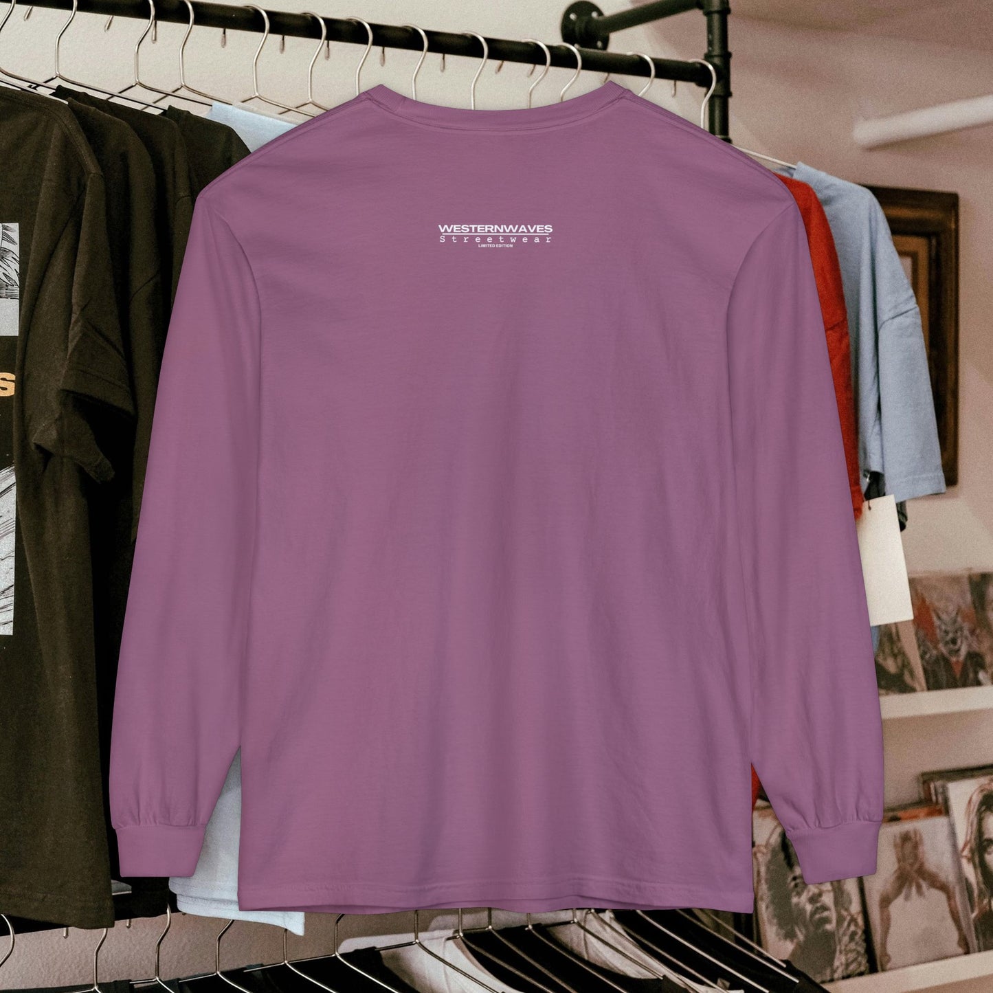 Unisex Long Sleeve T-shirt_ Series N8+ USLSTS PT2WW001_ HSD 009_  Limited Edition Trendy Statement Apparel by WesternWaves: