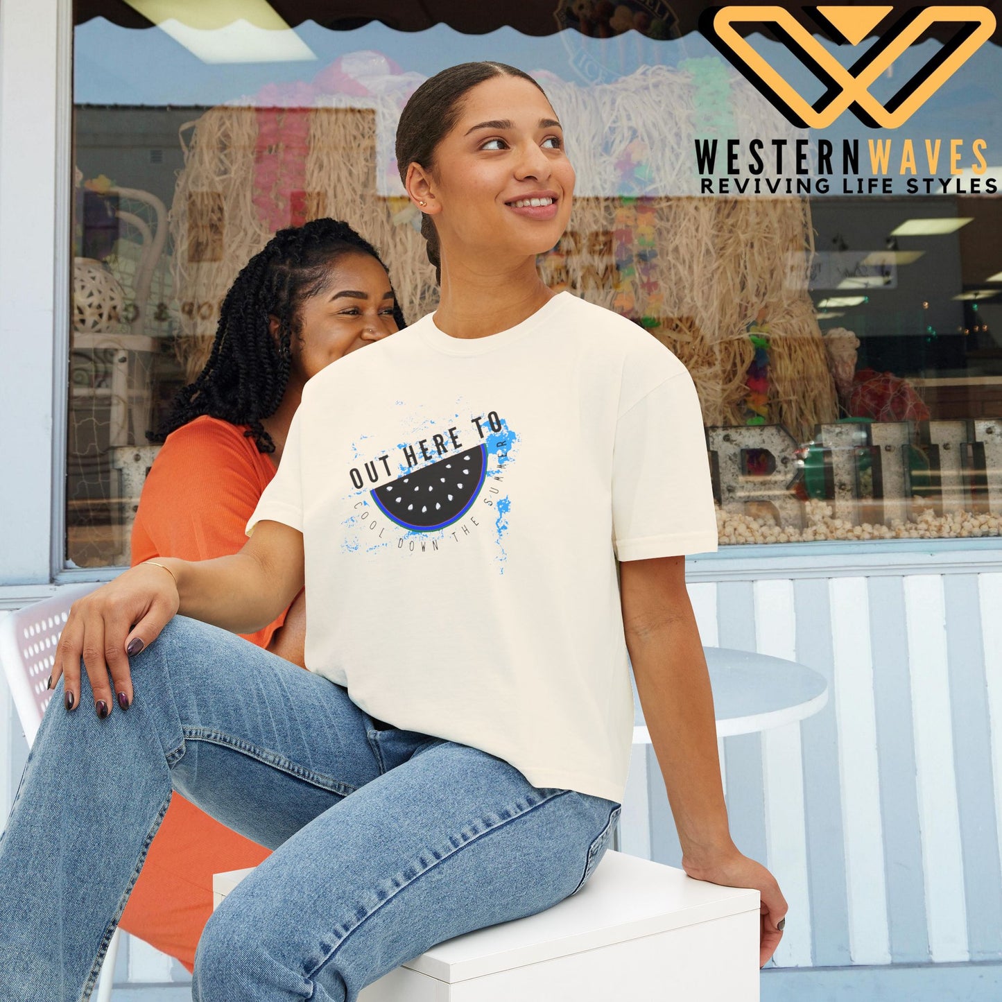 Women's Boxy Tee – N Series WBTEE PT2WW003_ limited edition Ethical Cotton Comfort by WesternWaves: