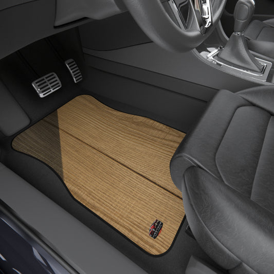Car Floor Mats Set of 4- Natural Wood-Inspired_ Series N8+ NWICMS4 PT2WW001_ Limited Edition Stylish Auto Floor Mats by WesternWaves_