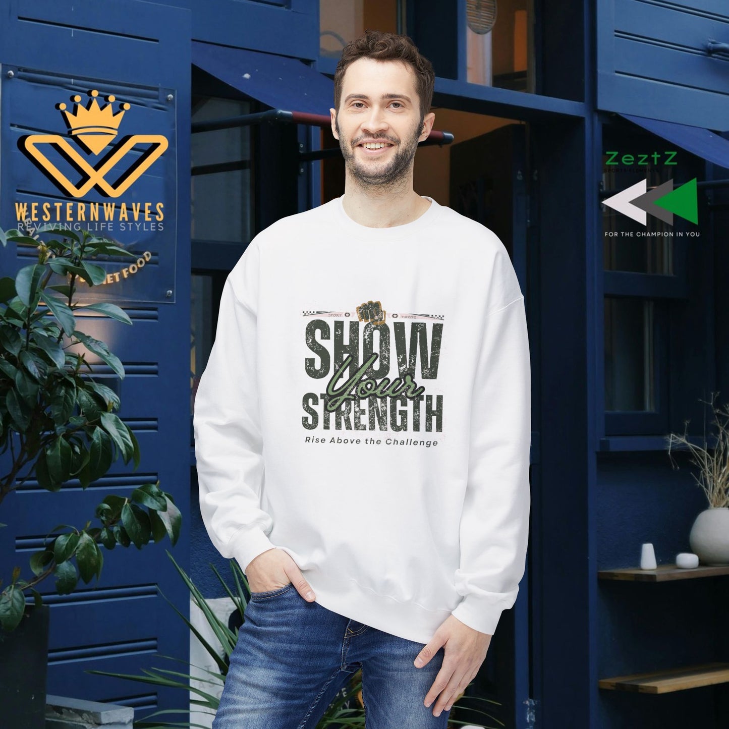 Unisex Midweight Softstyle Fleece Crewneck Sweatshirt_ N2+ Series USMWSSFCNSS PT2WW010_ Limited Edition Stylish Eco-conscious Raw Classic by WesternWaves: