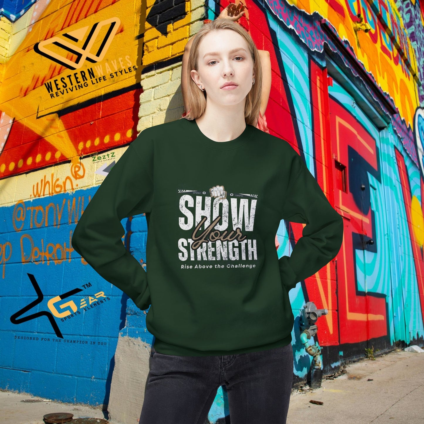 Unisex Midweight Softstyle Fleece Crewneck Sweatshirt_ N2+ Series USMWSSFCNSS PT2WW010_ Limited Edition Stylish Eco-conscious Raw Classic by WesternWaves: