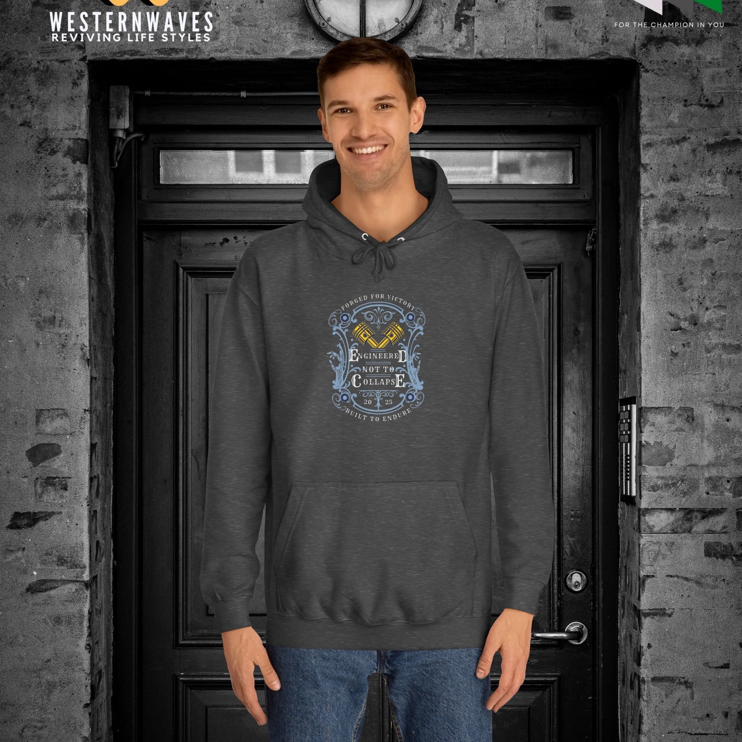 Unisex College Hoodie_  N2 Series SPW USCH PT2WW004_ Limited Edition Timeless Unisex Design by WesternWaves: