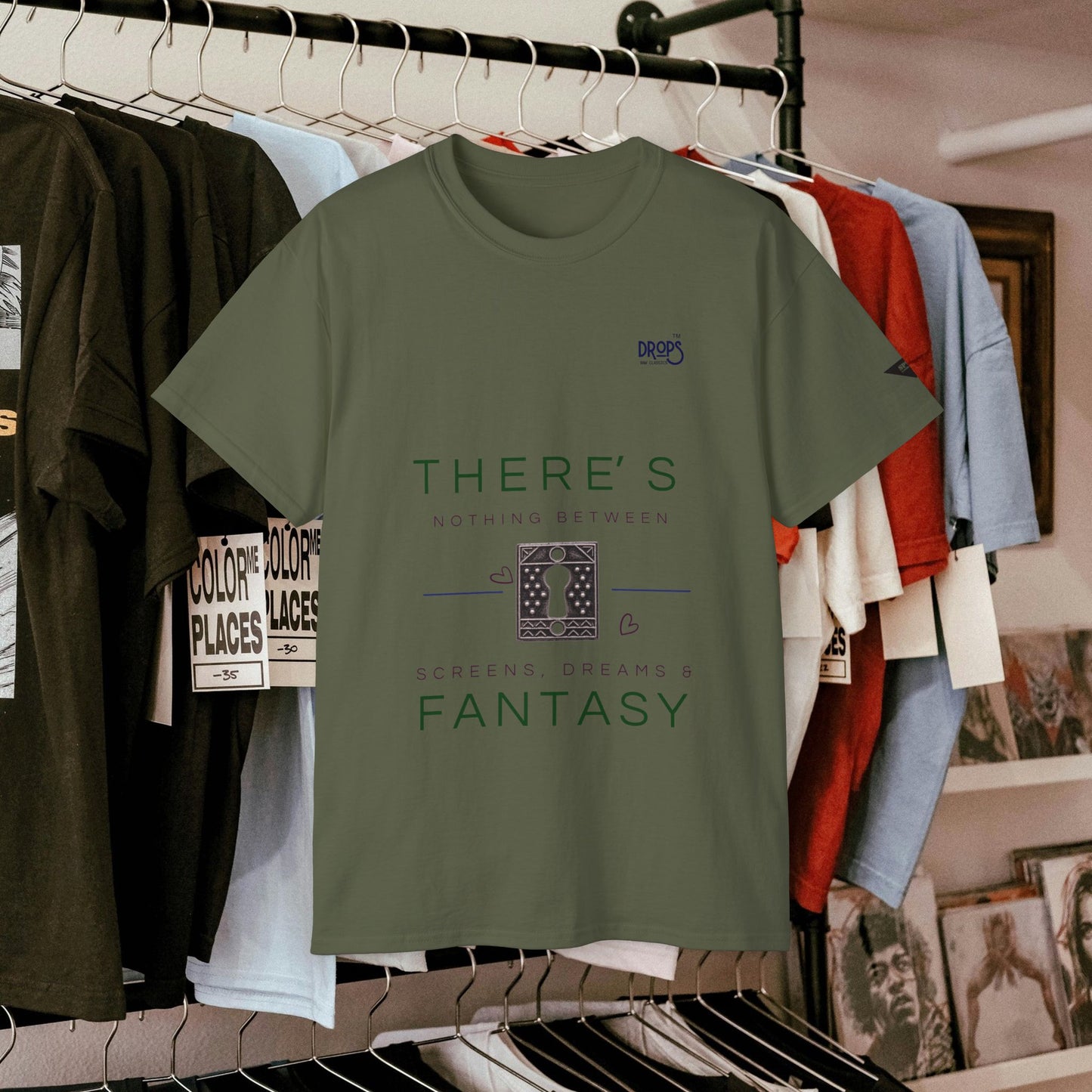 Unisex Ultra Cotton Tee - "There's Nothing Between Screens, Dreams & Fantasy" T-Shirt - Perfect for Dreamers and Creatives_ 07 May 2025_ 001