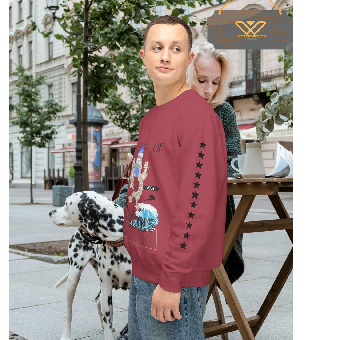 Unisex Lightweight Crewneck Sweatshirt_ N2 Series SPW ULWCSS PT2WW013_Limited Edition Conscious Fashion Collaboration by WesternWaves: