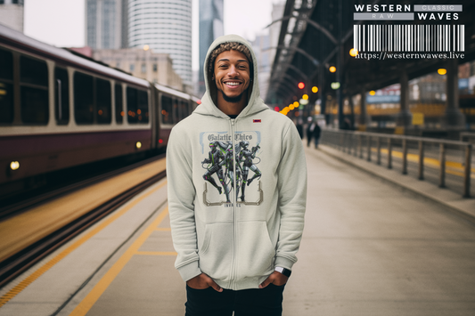 Galactic Chic Unisex Full Zip Hoodie_ 28 Aug 2025_ Futuristic Graphic, Cozy Layer, Gift for Sci-Fi Lovers, Streetwear Style, Unique Apparel