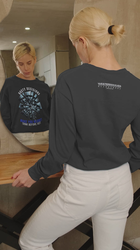 Unisex Long Sleeve T-shirt_ Series N8+ USLSTS PT2WW001_ HSD 009_  Limited Edition Trendy Statement Apparel by WesternWaves: