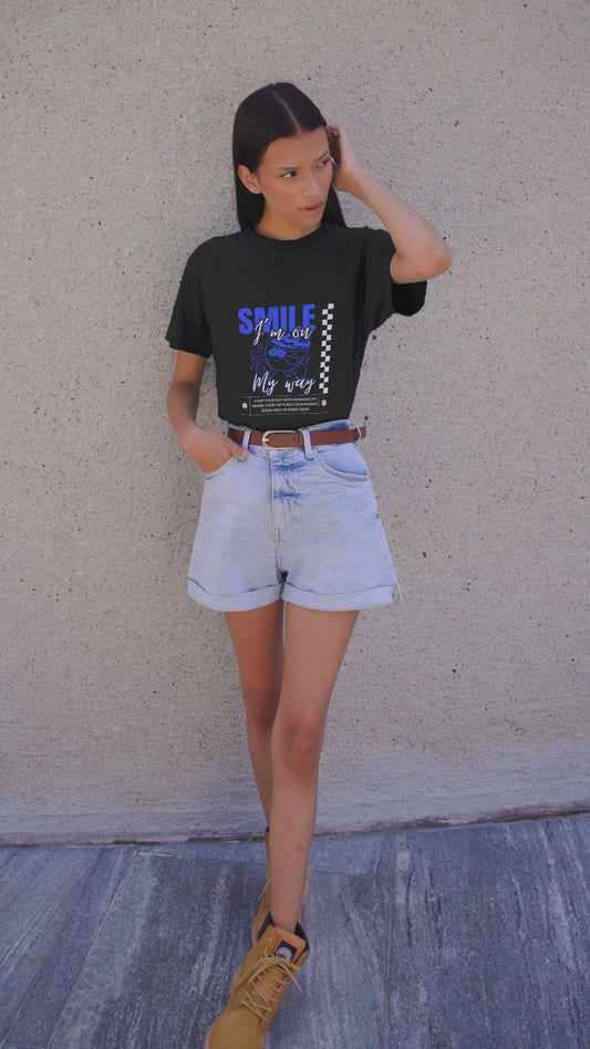 Short-Sleeve T-Shirt_ 23 Sep 2025_ Series N8+ SSTS PT2WW001_ Smile My Way Tee_ Limited Edition Casual Wear by WesternWaves: