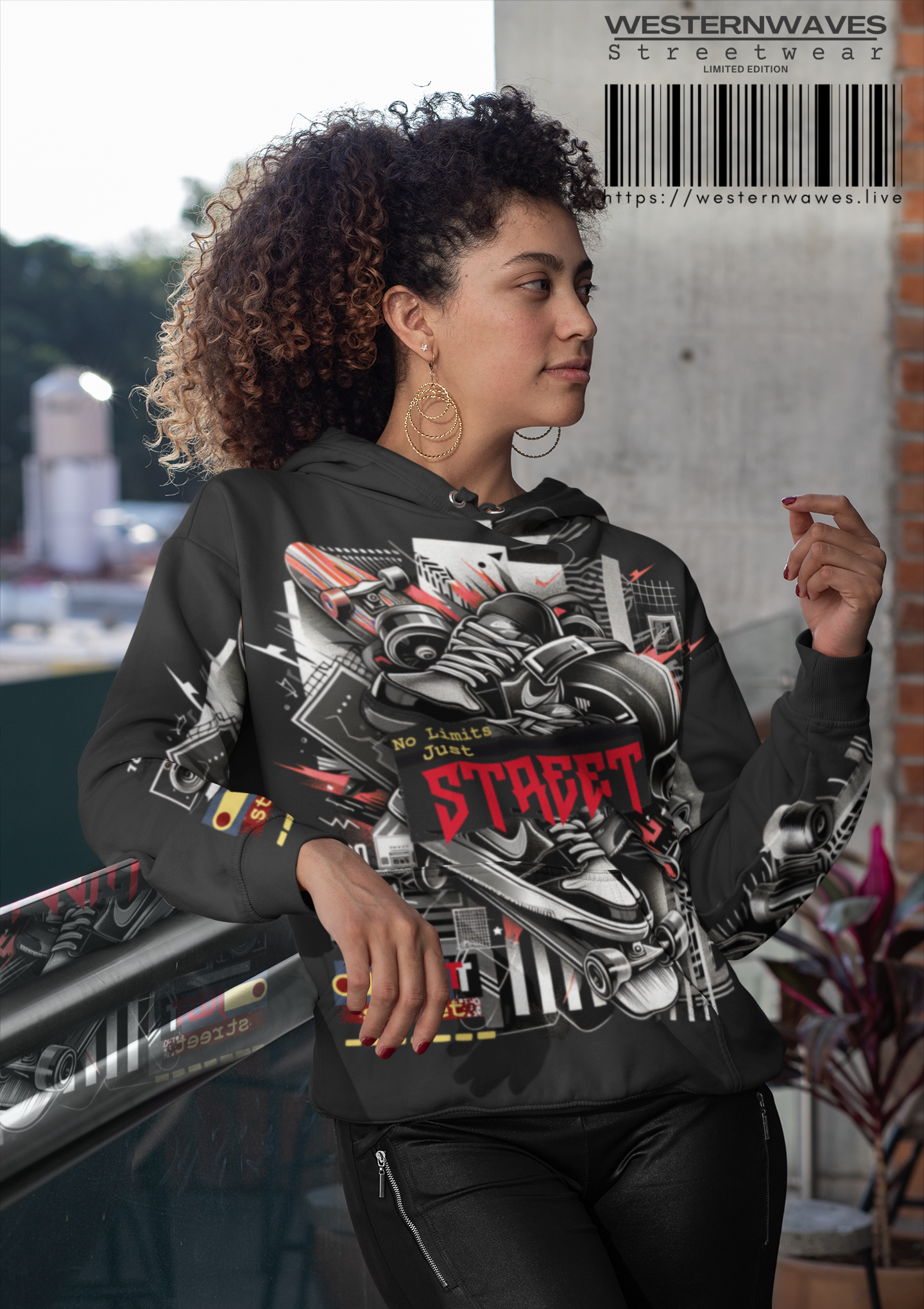 Urban Street Art Hoodie | Unisex Pullover_ Series UWD 060_ 10 Aug 2025_ Limited Edition Casual Streetwear by WesternWaves: